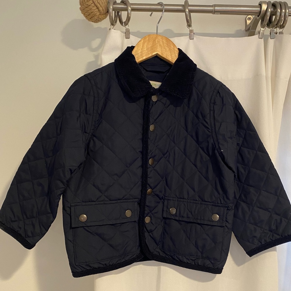 CREW CUTS Navy Quilted Field Jacket.